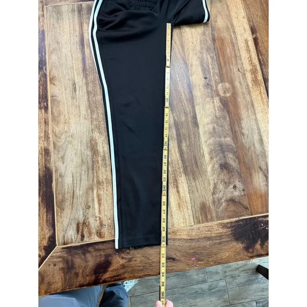 Adidas Essentials Men's Black Stripes Tricot Track Sweatpants Size Large